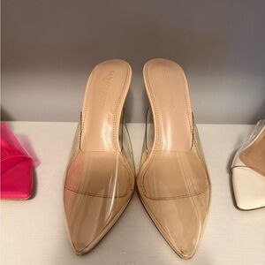 Fashion Nova Clear and Nude Heels